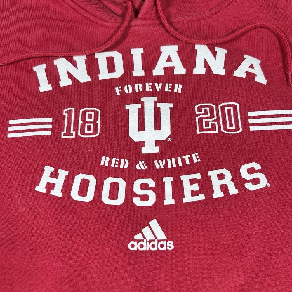 Adidas‎ Indiana Hoosiers Red Travel Pullover Hoodie Medium Oversized